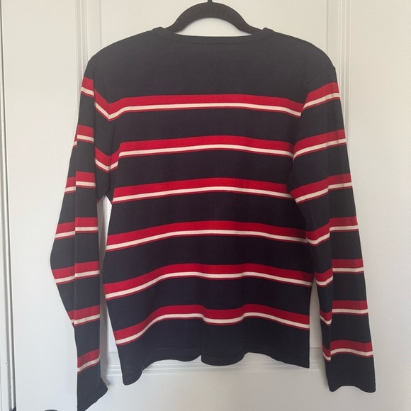 Pendleton Women’s Silk Blend Navy and Red Striped Medium Cardigan - Picture 2 of 6